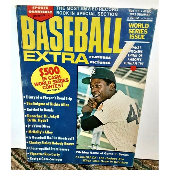 Other - Baseball Extra Summer 1972 Magazine Aaron Braves World Series Sports Quarterly
